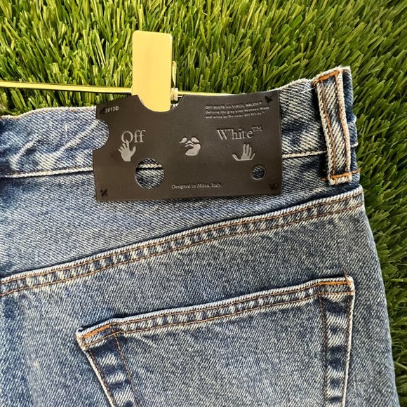 Womens OFF WHITE Denim Shorts - Picture 4 of 4